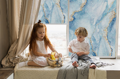 Rolgordijn voor het raam Blauwe marmer