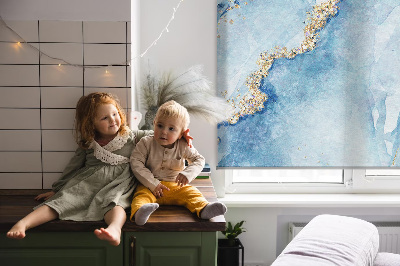 Rolgordijn voor het raam Blauwe marmer