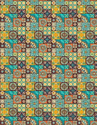 Rolgordijn voor het raam Kleurrijke mandala