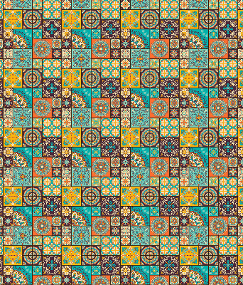 Rolgordijn voor het raam Kleurrijke mandala