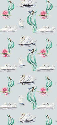 Rolgordijn voor het raam Zwanen en eenden