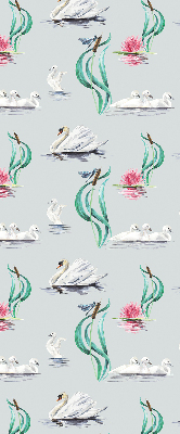 Rolgordijn voor het raam Zwanen en eenden