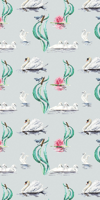 Rolgordijn voor het raam Zwanen en eenden