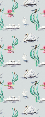 Rolgordijn voor het raam Zwanen en eenden