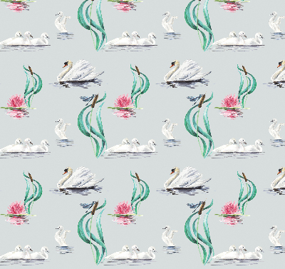 Rolgordijn voor het raam Zwanen en eenden