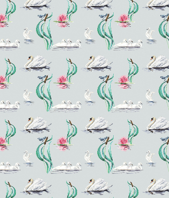 Rolgordijn voor het raam Zwanen en eenden