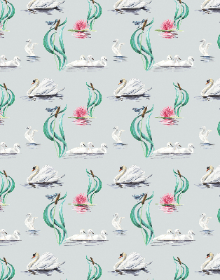 Rolgordijn voor het raam Zwanen en eenden