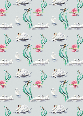 Rolgordijn voor het raam Zwanen en eenden