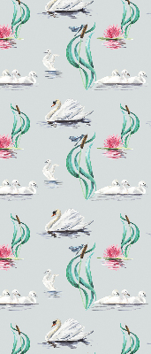 Rolgordijn voor het raam Zwanen en eenden