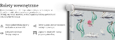 Rolgordijn voor het raam Zwanen en eenden