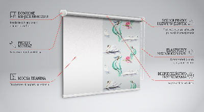 Rolgordijn voor het raam Zwanen en eenden