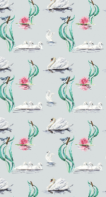 Rolgordijn voor het raam Zwanen en eenden