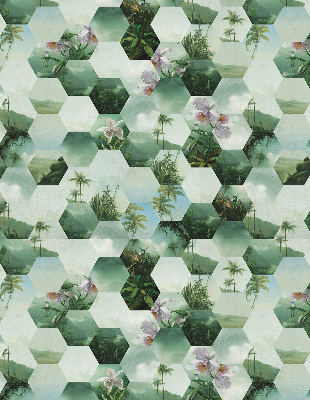 Rolgordijn verduisterend Groene zeshoeken