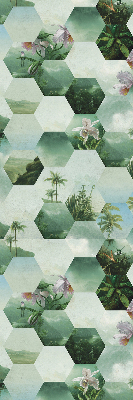 Rolgordijn verduisterend Groene zeshoeken