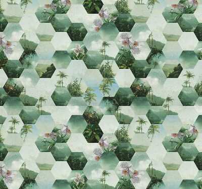 Rolgordijn verduisterend Groene zeshoeken