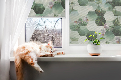 Rolgordijn verduisterend Groene zeshoeken