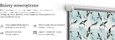 Rolgordijn voor het raam Zwaluwen