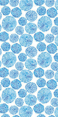 Rolgordijn voor het raam Blauwe bloemblaadjescirkels