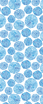 Rolgordijn voor het raam Blauwe bloemblaadjescirkels