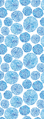 Rolgordijn voor het raam Blauwe bloemblaadjescirkels