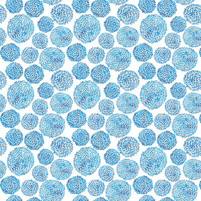 Rolgordijn voor het raam Blauwe bloemblaadjescirkels