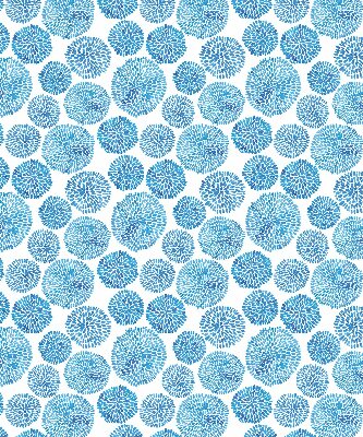 Rolgordijn voor het raam Blauwe bloemblaadjescirkels