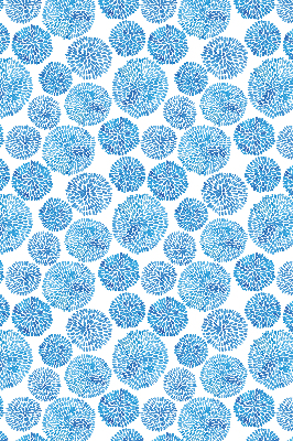 Rolgordijn voor het raam Blauwe bloemblaadjescirkels