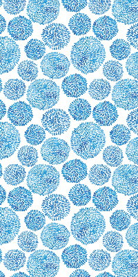 Rolgordijn voor het raam Blauwe bloemblaadjescirkels