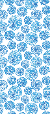 Rolgordijn voor het raam Blauwe bloemblaadjescirkels