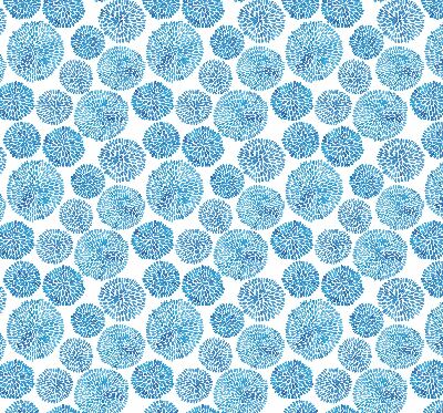 Rolgordijn voor het raam Blauwe bloemblaadjescirkels