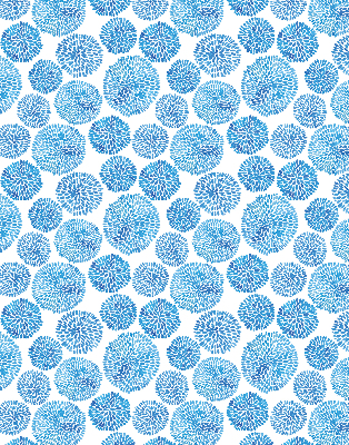 Rolgordijn voor het raam Blauwe bloemblaadjescirkels