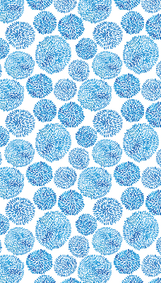 Rolgordijn voor het raam Blauwe bloemblaadjescirkels