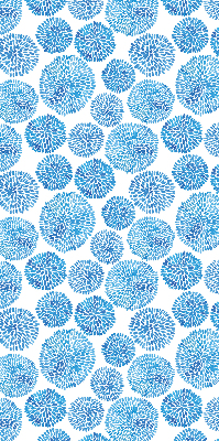 Rolgordijn voor het raam Blauwe bloemblaadjescirkels