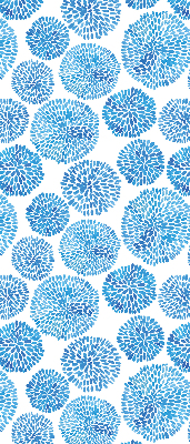 Rolgordijn voor het raam Blauwe bloemblaadjescirkels