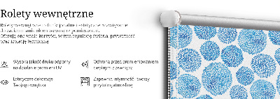 Rolgordijn voor het raam Blauwe bloemblaadjescirkels