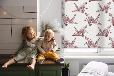 Rolgordijn verduisterend Origami zwanen