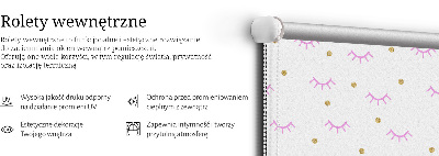 Rolgordijn voor het raam Getekende wenkbrauwen en stippen