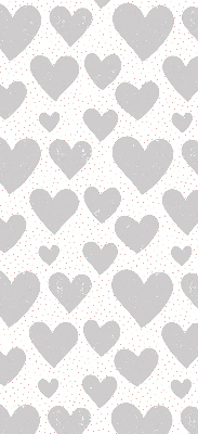 Rolgordijn voor het raam Grijze harten