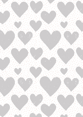 Rolgordijn voor het raam Grijze harten