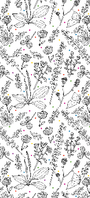 Rolgordijn voor het raam Getekende planten