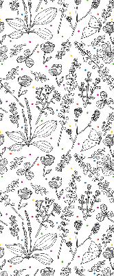 Rolgordijn voor het raam Getekende planten