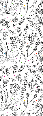 Rolgordijn voor het raam Getekende planten