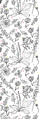 Rolgordijn voor het raam Getekende planten