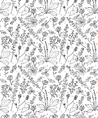 Rolgordijn voor het raam Getekende planten