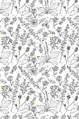 Rolgordijn voor het raam Getekende planten