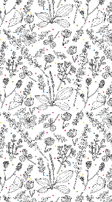 Rolgordijn voor het raam Getekende planten