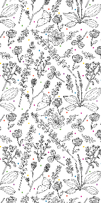 Rolgordijn voor het raam Getekende planten