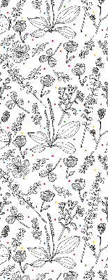 Rolgordijn voor het raam Getekende planten