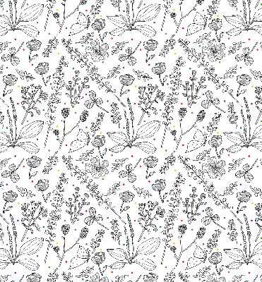 Rolgordijn voor het raam Getekende planten