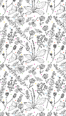 Rolgordijn voor het raam Getekende planten